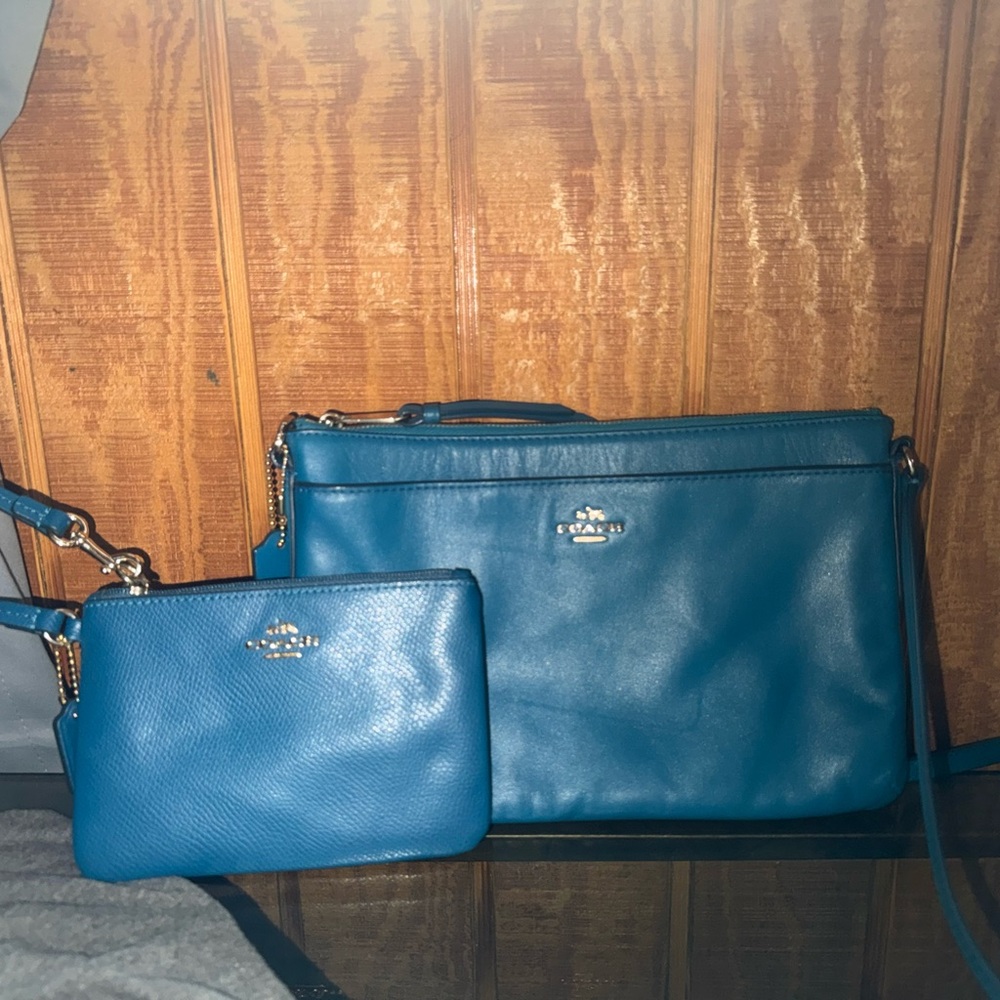 Coach Teal Crossbody Bag Set